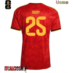 Belgio Nathan Ngoy #25 Prima Maglia Mondiali 2026 Manica Corta